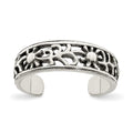 Sterling Silver Antiqued Floral Toe Ring