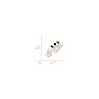 Sterling Silver Black & White Beaded Toe Ring