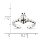 Sterling Silver Antiqued Ladybug Toe Ring