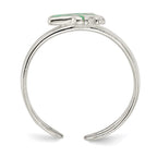 Sterling Silver Green Enameled Frog Toe Ring