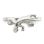 Sterling Silver Antiqued Lizard CZ Toe Ring