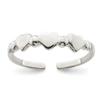 Sterling Silver Hearts Toe Ring