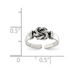 Sterling Silver Antiqued Love Knot Toe Ring
