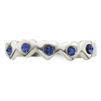 Sterling Silver Blue CZ Heart Toe Ring