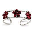 Sterling Silver StelluxT Crystal Floral Toe Ring
