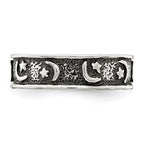 Sterling Silver Antiqued Moon & Star Toe Ring
