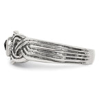 Sterling Silver Antiqued black CZ Toe Ring