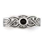Sterling Silver Antiqued black CZ Toe Ring