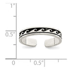 Sterling Silver Antiqued Adjustable Toe Ring