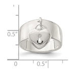 Sterling Silver Dangle Lock Ring