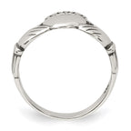 Sterling Silver Antiqued Claddagh Ring
