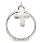 Sterling Silver Solid Cross Dangle Ring