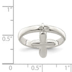 Sterling Silver Solid Cross Dangle Ring