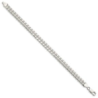 Sterling Silver 7mm Domed w/ Side D/C Curb Chain