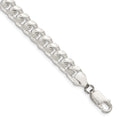 Sterling Silver 7.35mm Domed w/ Side D/C Curb Chain