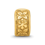 Sterling Silver Gold-plated Reflections Hinged Floral Clip Bead
