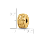 Sterling Silver Gold-plated Reflections Hinged Floral Clip Bead