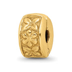 Sterling Silver Gold-plated Reflections Hinged Floral Clip Bead