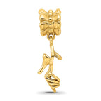 Sterling Silver Gold-plated Reflections High Heel Shoe Dangle Bead