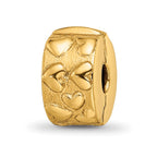 Sterling Silver Gold-plated Reflections Hinged Hearts Clip Bead
