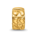 Sterling Silver Gold-plated Reflections Hinged Hearts Clip Bead