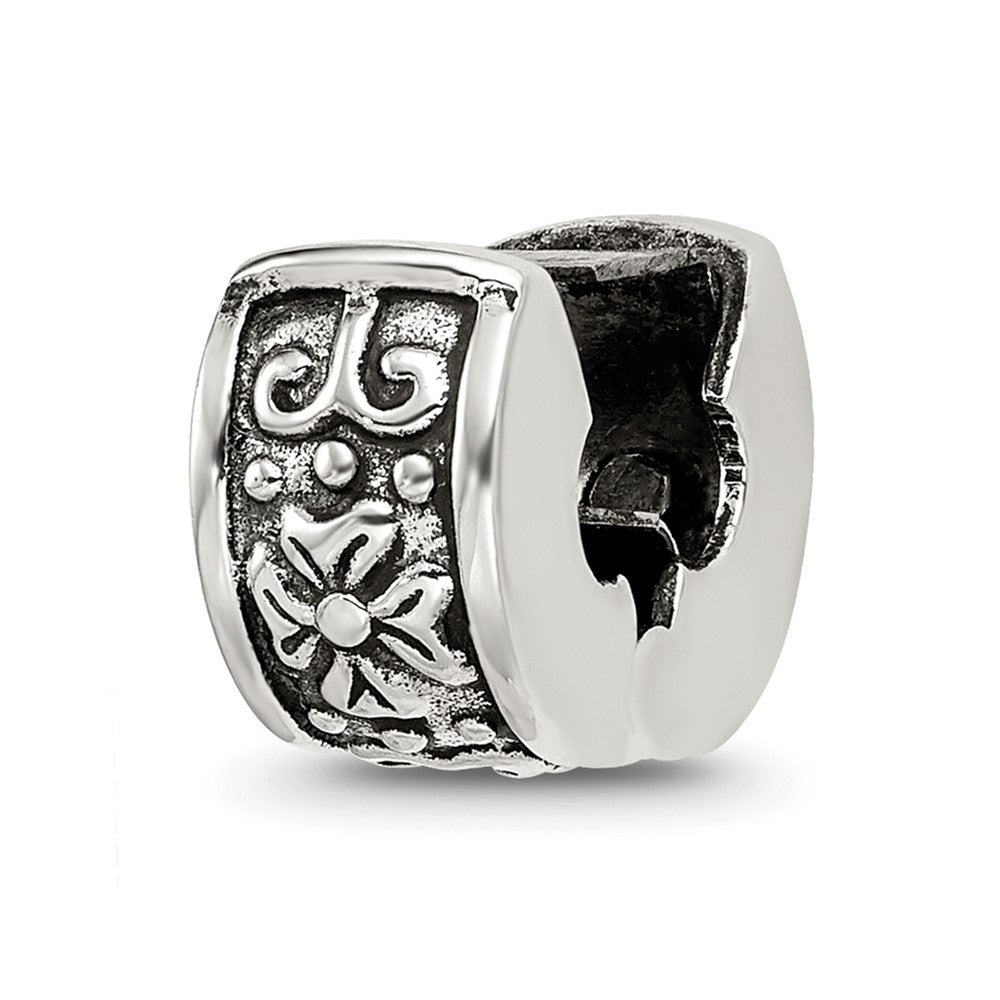 Sterling Silver Reflections Hinged Floral Clip Bead