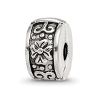 Sterling Silver Reflections Hinged Floral Clip Bead