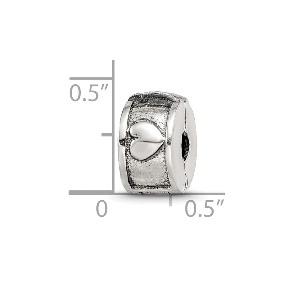 Sterling Silver Reflections Hinged Heart Clip Bead