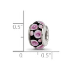 Sterling Silver Reflections Purple/Black Hand-blown Glass Bead