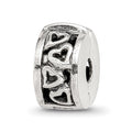 Sterling Silver Reflections Hinged Hearts Clip Bead