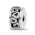 Sterling Silver Reflections Hinged Hearts Clip Bead