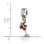 Sterling Silver Reflections Enameled Martini Dangle Bead