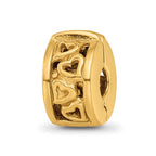 Sterling Silver Gold-plated Reflections Hinged Hearts Clip Bead