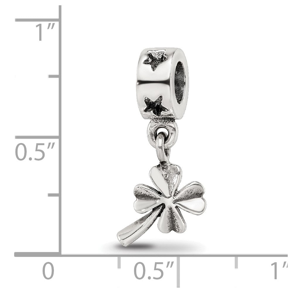 Sterling Silver Reflections 4-leaf Clover Dangle Bead