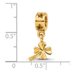 Sterling Silver Gold-plated Reflections 4-leaf Clover Dangle Bead
