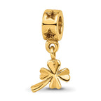Sterling Silver Gold-plated Reflections 4-leaf Clover Dangle Bead
