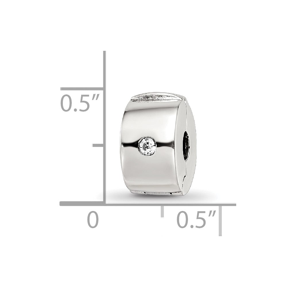 Sterling Silver Reflections Hinged CZ Clip Bead