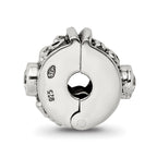 Sterling Silver Reflections Hinged CZ & Dots Clip Bead