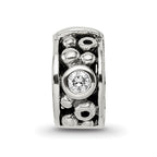 Sterling Silver Reflections Hinged CZ & Dots Clip Bead