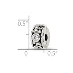 Sterling Silver Reflections Hinged CZ & Dots Clip Bead