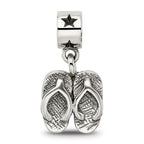 Kids Collection Sterling Silver Flip Flops Dangle Reflections Bead
