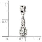 Sterling Silver Reflections Kids Tennis Racket Dangle Bead