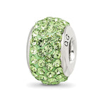 Sterling Silver Reflections August Full Light Green Preciosa Crystal Bead