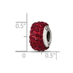 Sterling Silver Reflections January Full Red Preciosa Crystal Bead