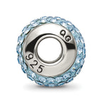 Sterling Silver Reflections March Full Light Blue Preciosa Crystal Bead