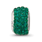Sterling Silver Reflections May Full Green Preciosa Crystal Bead