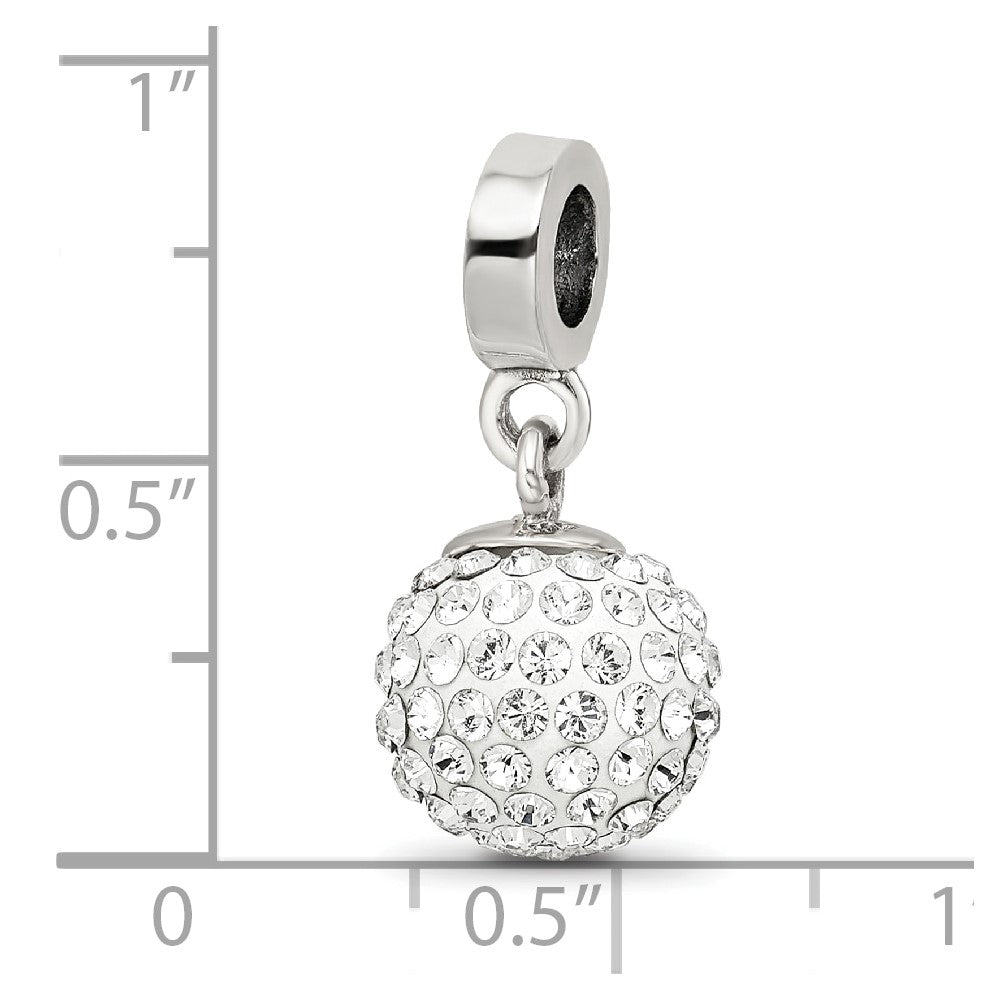 Sterling Silver Reflections April Preciosa Crystal Ball Dangle Bead