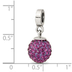 Sterling Silver Reflections Feb Preciosa Crystal Ball Dangle Bead