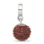 Sterling Silver Reflections Jan Preciosa Crystal Ball Dangle Bead