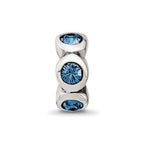Sterling Silver Reflections Dec Preciosa Crystal Birthstone Bead
